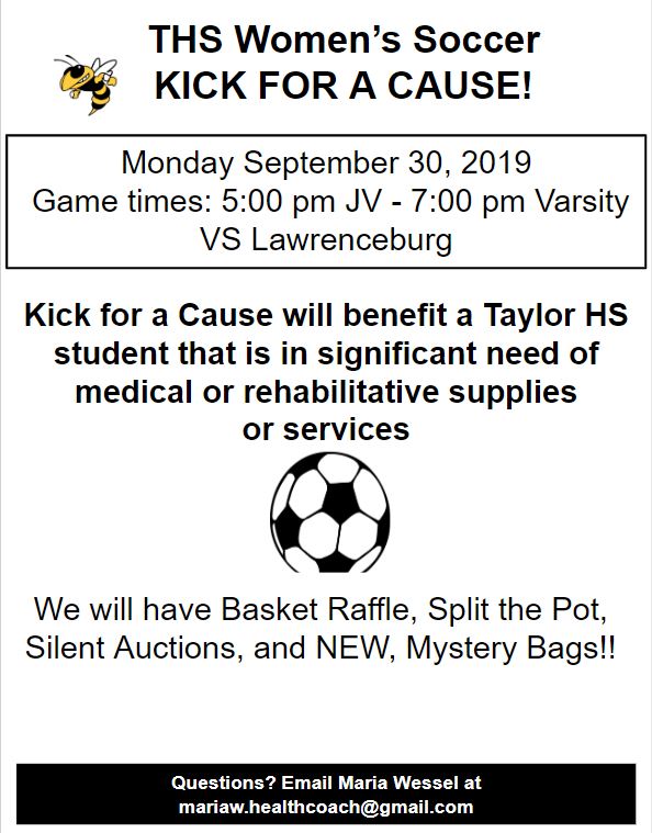 Kick for a Cause flyer for the September 30th game. 